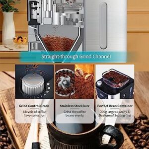 10-Cup Drip Coffee Maker, Brew Automatic Coffee Machine with Built-In Burr Coffee Grinder, Programmable Timer Mode and Keep Warm Plate, 1.5L Large Capacity Water Tank, Removable Filter Basket, 900W