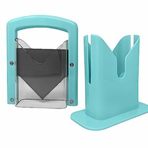 Bagel Slicer, Safety Handle, Bagel Cutter Stainless Steel (Aqua Sky)