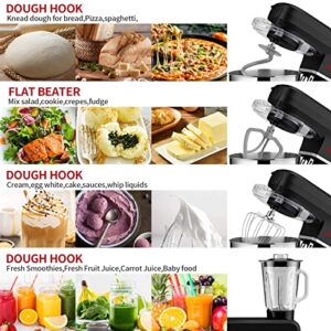 COOKLEE 6-IN-1 Stand Mixer, 8.5 Qt. Multifunctional Electric Kitchen Mixer with 9 Accessories for Most Home Cooks, SM-1507BM (Black)
