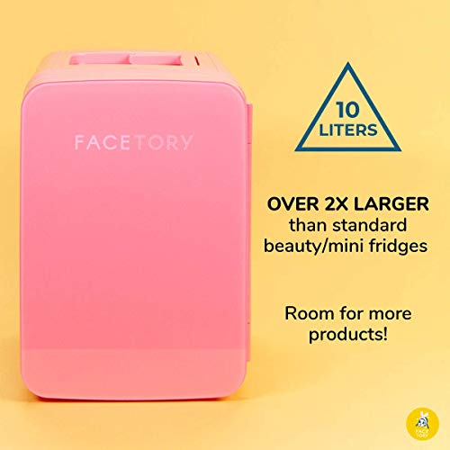 FACETORY Portable Coral Beauty Fridge (10-L / 12 Can) with Heat and Cool Capacity