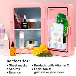 FACETORY Portable Coral Beauty Fridge (10-L / 12 Can) with Heat and Cool Capacity