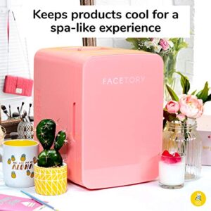 FACETORY Portable Coral Beauty Fridge (10-L / 12 Can) with Heat and Cool Capacity