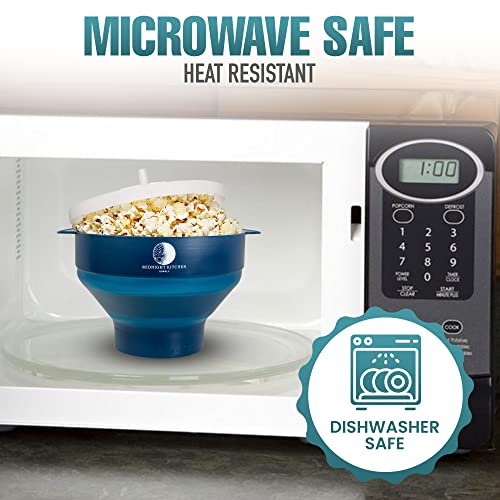 Midnight Kitchen Supply Silicone Popcorn Popper | microwave popcorn | air popper | popcorn microwave | popcorn bowl | Air popper popcorn maker no oil | microwave popcorn popper | popcorn