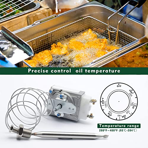 60125401 for Deep Fryer 1175 thermostat compatible with imperial fryer, 1/4" Thread Mpt Stuff Box, RX-1-36 Thermostat compatible with Pitco, 200-400F
