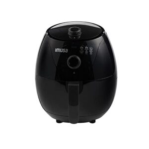 imusa 3.3 quart black electric air fyer with multi function knob, 1200 watts