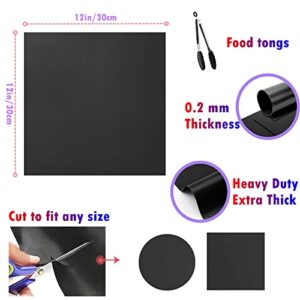 LIHMHSA 4 Pack Air Fryer Oven Liners, Nonstick Air Fryer Oven Mat Baking Mat Compatible with Ninja SP101 SP201 Foodi Air Fry Oven, Toaster Oven Reusable Microwave Bottom of Gas & Electric Oven