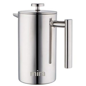 double wall tea & coffee brewer | stainless steel coffee pot & maker - french press 20 oz or 600 ml coffee pot