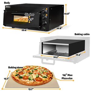 PYY Indoor Pizza Oven Countertop Electric Pizza Oven 2000W Commercial Pizza Oven with Pizza Stone and Timer