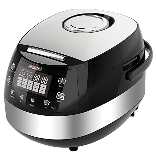 5 Core 5.3Qt Asian Rice Cooker Digital Programmable 15-in-1 Ergonomic Large Touch Screen Electric Multi Cooker Slow Cooker Steamer Pot Warmer 11 Cups 24 Hour Delay Timer Auto Keep Warm Feature RC 0501