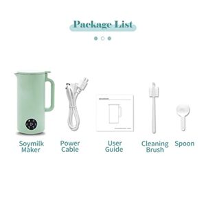 Irishom Soymilk Maker - 350mL Juicer Soy Milk Machine with Stainless Steel and Blade, Multi Cooker Mixer for Rice Cereal Boiling , US Plug 110V, Green