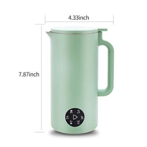 Irishom Soymilk Maker - 350mL Juicer Soy Milk Machine with Stainless Steel and Blade, Multi Cooker Mixer for Rice Cereal Boiling , US Plug 110V, Green