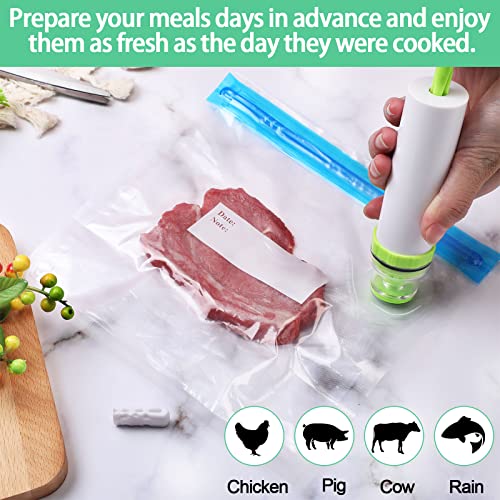 60 Pack Sous Vide Bags Vacuum Sealer Bag for Food, 4 Sizes Reusable Food Bags Vacuum Zipper Storage Bags with Air Valve Double Layers Food Storage