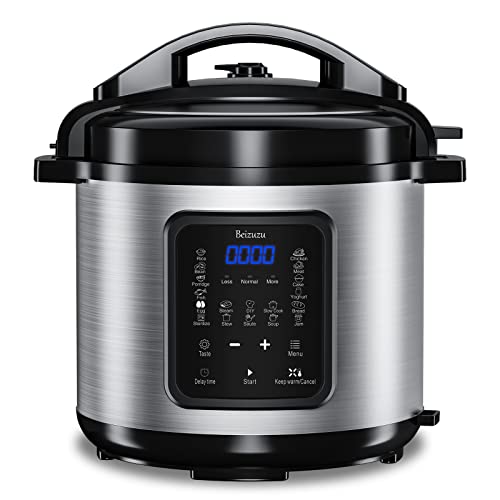 Electric Pressure Cooker: 6 Quart 9-in-1 Multi-Functional Built-in 11 Presets Programs Pressure Pot, 10+ Safety-Features Multi Cooker, Slow Cooker, Rice Cooker, Steamer, Sauté, Yogurt Maker, Warmer & Sterilizer w/ Measuring Cup & Stainless Steel Rack