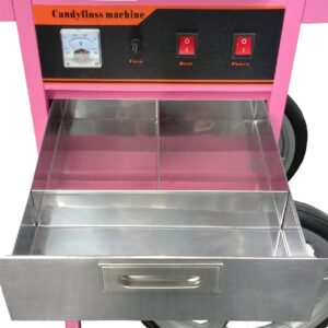 VIVO Pink Electric Commercial Cotton Candy Machine, Candy Floss Maker with Cart CANDY-V002