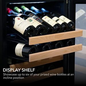 Whynter BWR-1642DZ 164 Built-in or Freestanding Stainless Steel Dual Zone Compressor Large Capacity Wine Refrigerator Rack for Open LED Display, Black-164 Bottle, Black