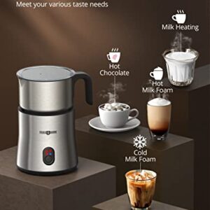 Paris Rhône Milk Frother and Steamer, 𝟓𝟎𝟎𝐌𝐋/𝟏𝟔.𝟗𝐎𝐙 𝐃𝐞𝐭𝐚𝐜𝐡𝐚𝐛𝐥𝐞 Hot Chocolate Maker, Electric Milk Warmer, Hot Cocoa Maker, Stainless Steel Hot/Cold Foam Maker, Dishwasher Safe