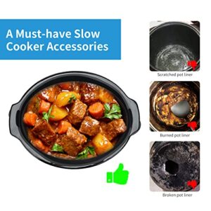 Silicone Slow Cooker Liners fit Crock-Pot 7-8 Quart, Reusable Crock Pot Liners, Leakproof Crock Pot Divider Insert Liners