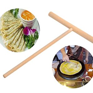 DS. DISTINCTIVE STYLE Crepe Spreader 2 Pieces 6.1 Inches x 4.7 Inches Natural Wooden T-Shaped Tool for Crepes Wooden Crepe Maker Pancake Maker Tool