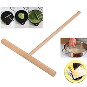 DS. DISTINCTIVE STYLE Crepe Spreader 2 Pieces 6.1 Inches x 4.7 Inches Natural Wooden T-Shaped Tool for Crepes Wooden Crepe Maker Pancake Maker Tool