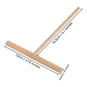 DS. DISTINCTIVE STYLE Crepe Spreader 2 Pieces 6.1 Inches x 4.7 Inches Natural Wooden T-Shaped Tool for Crepes Wooden Crepe Maker Pancake Maker Tool