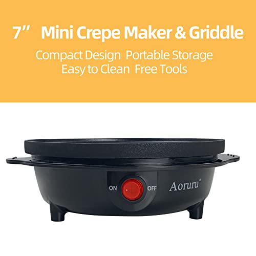 Aoruru 7”Crepe Maker Electric Pancake Pan
