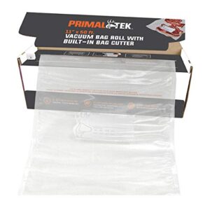 primaltek 11” x 50’ vacuum bag roll with built-in bag cutter – user friendly for food preservation – microwave, freezer and boil safe, bpa-free, compatible with any vacuum sealer machine