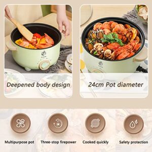 Drizzle 3L Hot Pot Cooker Electrical Skillet - Multifunction Frying Pan 110V Non-Stick Grill Stir-fried Stewed Cookware Steak Noodle Ramen Shabu Shabu Pot - Home Office Party Kitchen Dorm Cooking