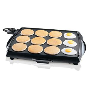 extra-large nonstick electric griddle - 16-slices of french toast at one time, cooking pancakes, eggs, bacon, easy cleaning