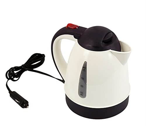 Car Kettle Electric Kettle Camping 12V 1000ml Coffee Maker Water Boiler Portable Travel Car Truck Kettle Hot Water Heater Bottle for Tea Coffee Making Cigarette Lighter Heating Cup, 150W