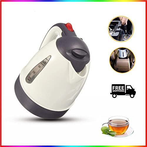 Car Kettle Electric Kettle Camping 12V 1000ml Coffee Maker Water Boiler Portable Travel Car Truck Kettle Hot Water Heater Bottle for Tea Coffee Making Cigarette Lighter Heating Cup, 150W