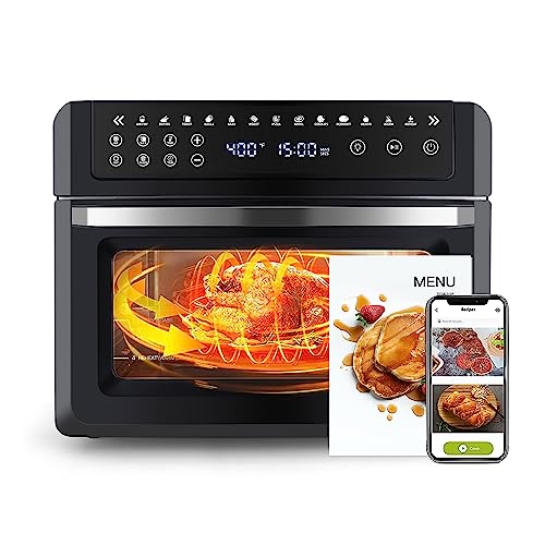 Gevi Air Fryer Toaster Oven Combo, Large Digital LED Screen Convection Oven with Rotisserie and Dehydrator, Extra Large Capacity Countertop Oven with Online Recipes