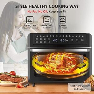 Gevi Air Fryer Toaster Oven Combo, Large Digital LED Screen Convection Oven with Rotisserie and Dehydrator, Extra Large Capacity Countertop Oven with Online Recipes