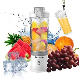 portable blender, personal blender for shakes and smoothies, mini blender 20 oz with 6 blades (white)