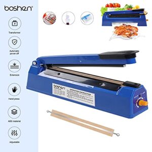 Boshen 16 Inch Impulse Heat Sealer Poly Mylar Plastic Bag Sealer Manual Heat Sealing Machine Home Restaurant Food Snacks Storage Manual Packaging Machine (16 inch 400mm)