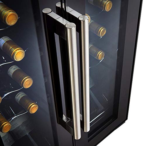 Wine Enthusiast 24-Bottle French Door Dual-Zone Compressor Wine Cooler - Freestanding Wine Refrigerator with Glass Pane Doors