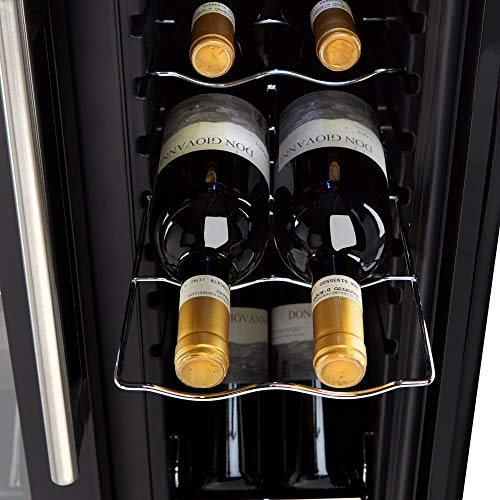 Wine Enthusiast 24-Bottle French Door Dual-Zone Compressor Wine Cooler - Freestanding Wine Refrigerator with Glass Pane Doors