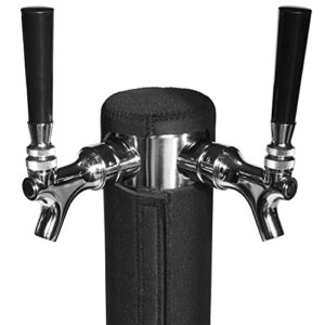 kegerator tower insulator for beer tower - neoprene design - perfect fit for kegerator tap tower - easy to use beer tower cooler accessory (3.0" diameter beer tower)