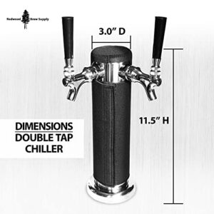 Kegerator Tower Insulator for Beer Tower - Neoprene Design - Perfect Fit for Kegerator Tap Tower - Easy to Use Beer Tower Cooler Accessory (3.0" Diameter Beer Tower)