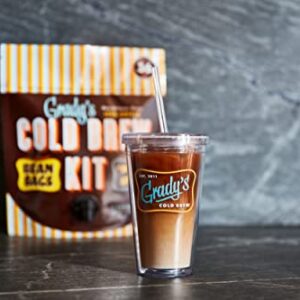 Grady's Cold Brew Coffee | Decaf | New Orleans Style Cold Brew Concentrate | 12 Bean Bags + 1 Pour & Store Pouch | 36 Total Servings