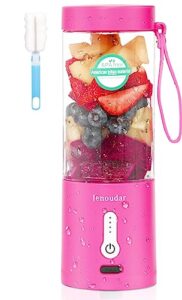 jenoudar 18 oz portable blender, personal usb rechargeable blender,personal size mini blender for shakes smoothies, juicer cup with 6 blades for travel sports home,bpa free easy to clean