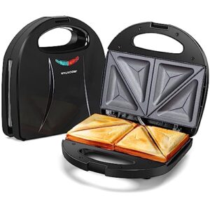 aigostar 2in1 sandwich maker panini press grill with nonstick plates, double-sided heating electric sandwich press grill, breakfast sandwich toaster grilled cheese maker snacks with easy cut edges