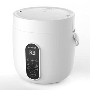 mini rice cooker 2-cups uncooked, 1.2l portable non-stick small travel rice cooker, smart control multifunction cooker with 24 hours timer delay & keep warm function, food steamer