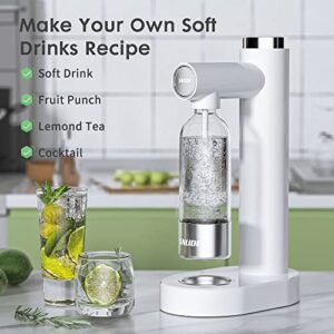 SNLIDE Soda Maker, Soda Water Machine with 1L BPA Free Pet Bottle, Easy to Use, Cute Sticks DIY the Sparkling Water Maker, Compatible with Screw-in 60L CO2 Exchange Carbonator (NOT Included), Home Use