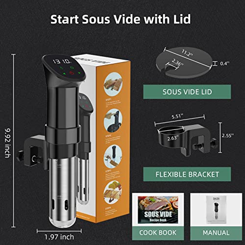 Zionheat Sous Vide Machine-Suvee Cooker Precision Cooker Sous Vide-1000W Fast Heating Thermal Immersion,Digital Touch Screen,With Accurate Temperature and Timer Circulator Precise Stainless Steel Cooker