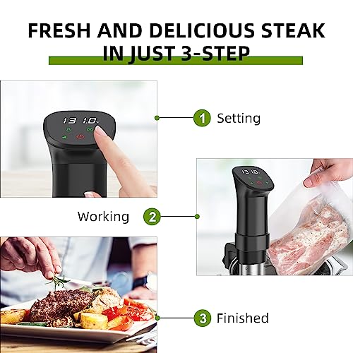 Zionheat Sous Vide Machine-Suvee Cooker Precision Cooker Sous Vide-1000W Fast Heating Thermal Immersion,Digital Touch Screen,With Accurate Temperature and Timer Circulator Precise Stainless Steel Cooker