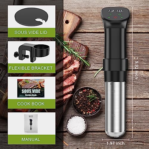 Zionheat Sous Vide Machine-Suvee Cooker Precision Cooker Sous Vide-1000W Fast Heating Thermal Immersion,Digital Touch Screen,With Accurate Temperature and Timer Circulator Precise Stainless Steel Cooker