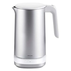 zwilling enfinigy cool touch 1.5-liter electric kettle pro, cordless tea kettle & hot water, silver