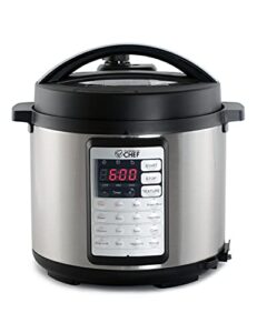 commercial chef electric pressure cooker 6.3 quarts, 24-hour preset timer, stainless steel interior with safety features