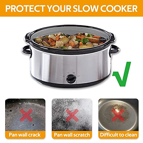 Silicone Slow Cooker Liners, Reusable Slow Cooker Liners For Crock-Pot 7-8-10 Quart Oval, Dishwasher Safe and BPA Free