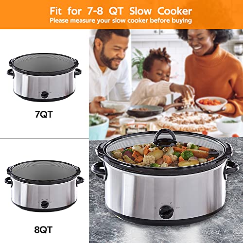 Silicone Slow Cooker Liners, Reusable Slow Cooker Liners For Crock-Pot 7-8-10 Quart Oval, Dishwasher Safe and BPA Free